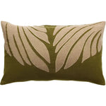 Coussin décoratif en lin et coton Nilos Cedre - motif feuille appliqué - Vivaraise