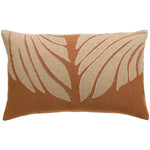 Coussin décoratif en lin et coton Nilos Moka -rectangulaire- feuillage délicat - Vivaraise