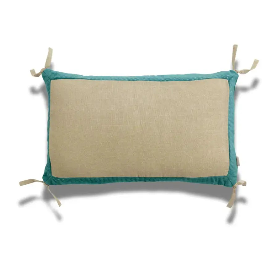 Coussin en Coton Vert de gris - Elise Chambray Vivaraise