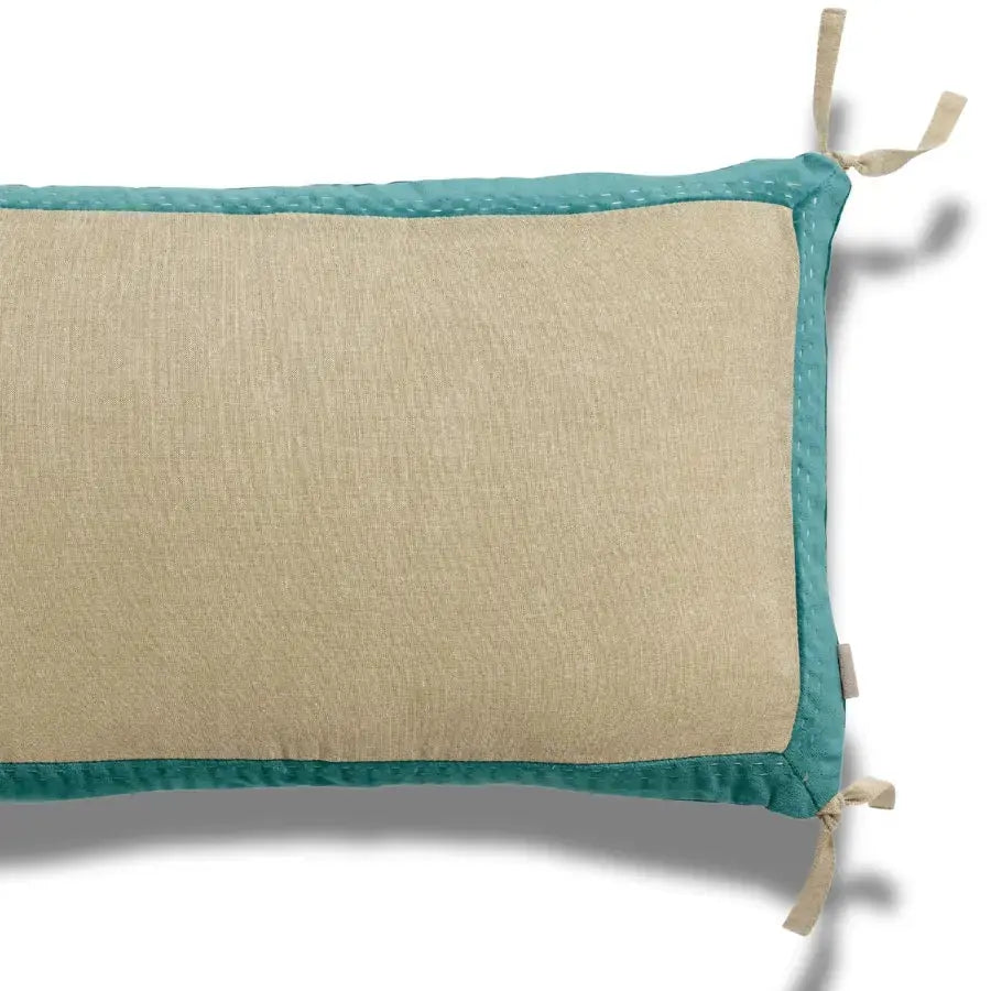 Coussin en Coton Vert de gris - Elise Chambray Vivaraise