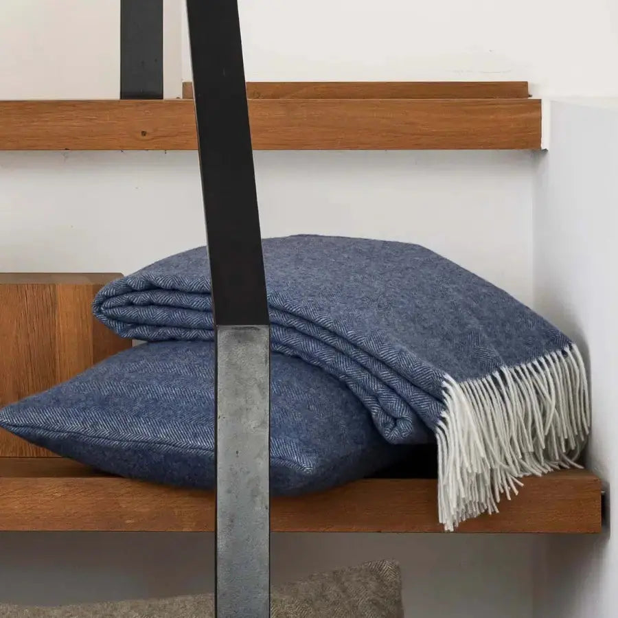 Coussin en Laine Bleu - Carina Tempête 40x65 cm Vivaraise