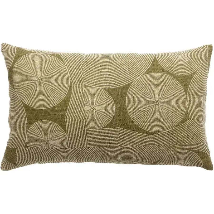 Coussin imprime en lin Tito Naturel - motif graphique - Vivaraise