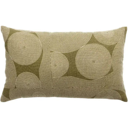 Coussin imprime en lin Tito Naturel - motif graphique - Vivaraise