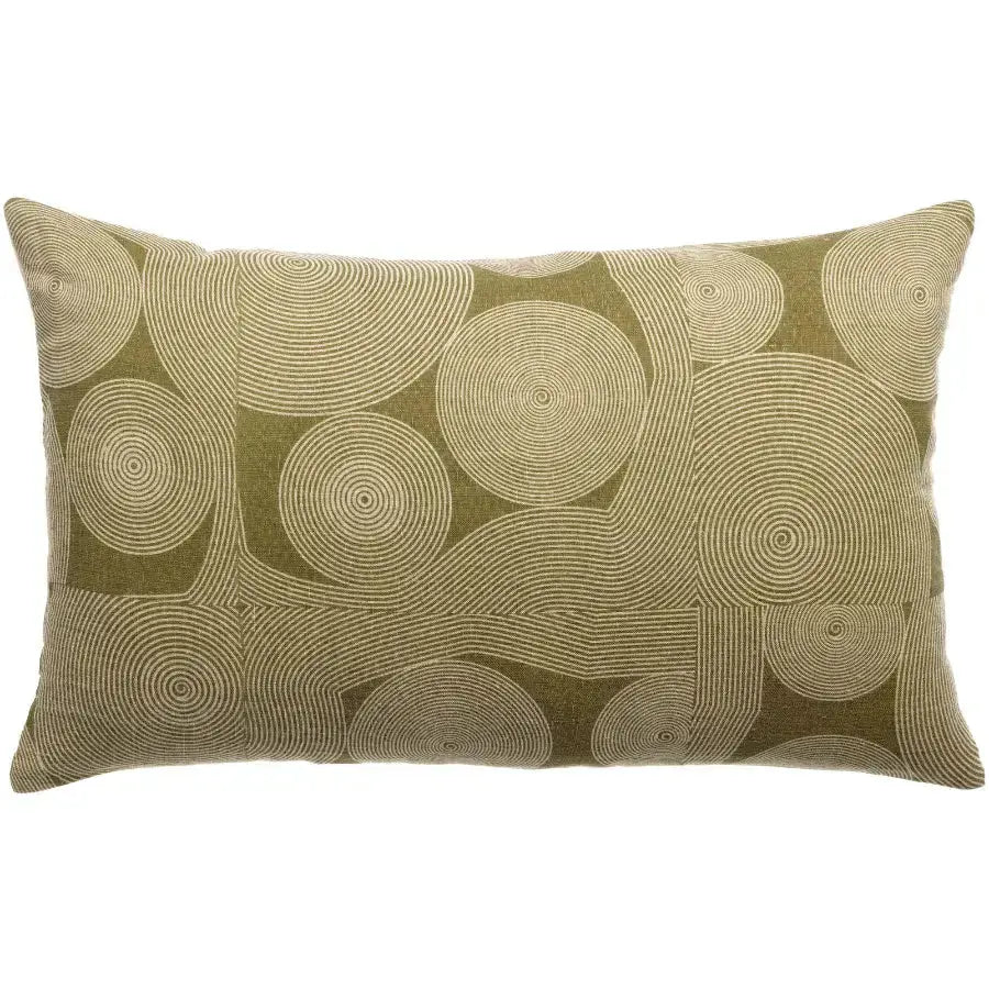 Coussin imprime en lin Tito Naturel - motif graphique - Vivaraise