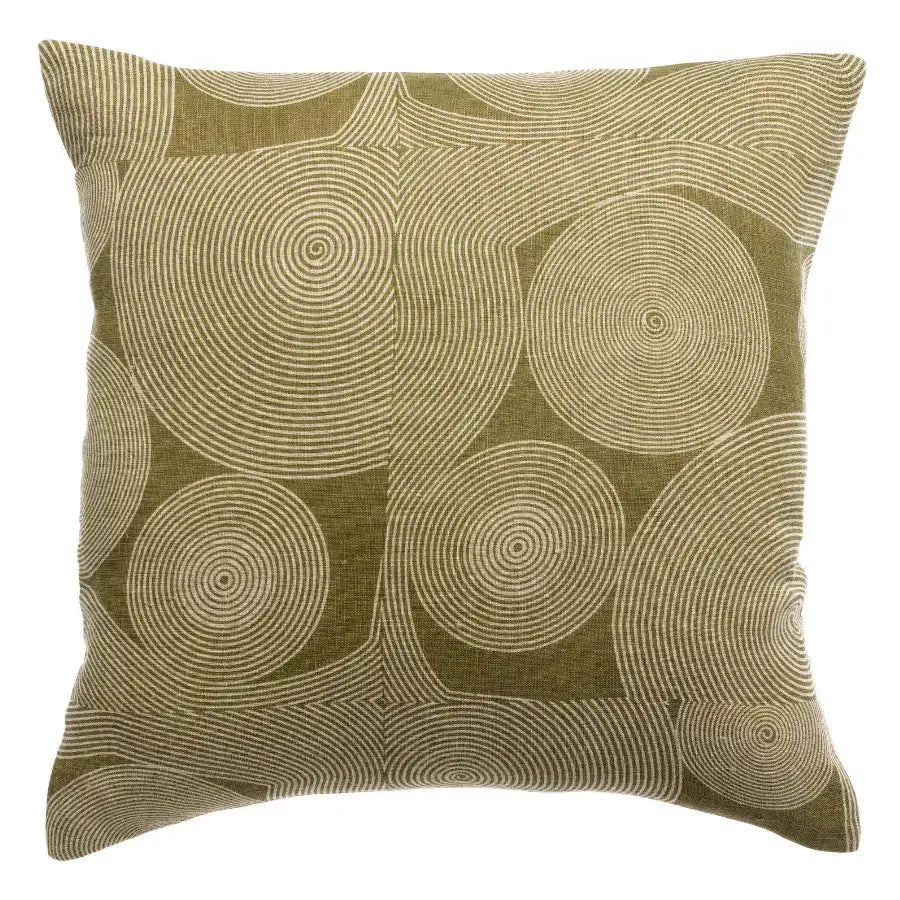 Coussin imprime en lin Tito Naturel - motif graphique - Vivaraise