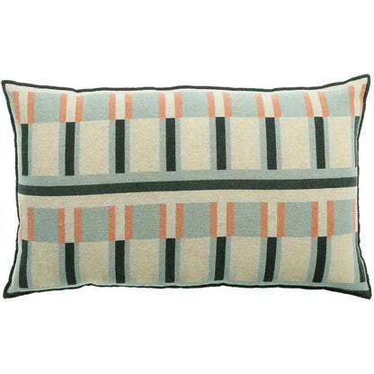 Coussin imprimé en lin recyclé Jason Ciel - Graphisme contemporain Vivaraise