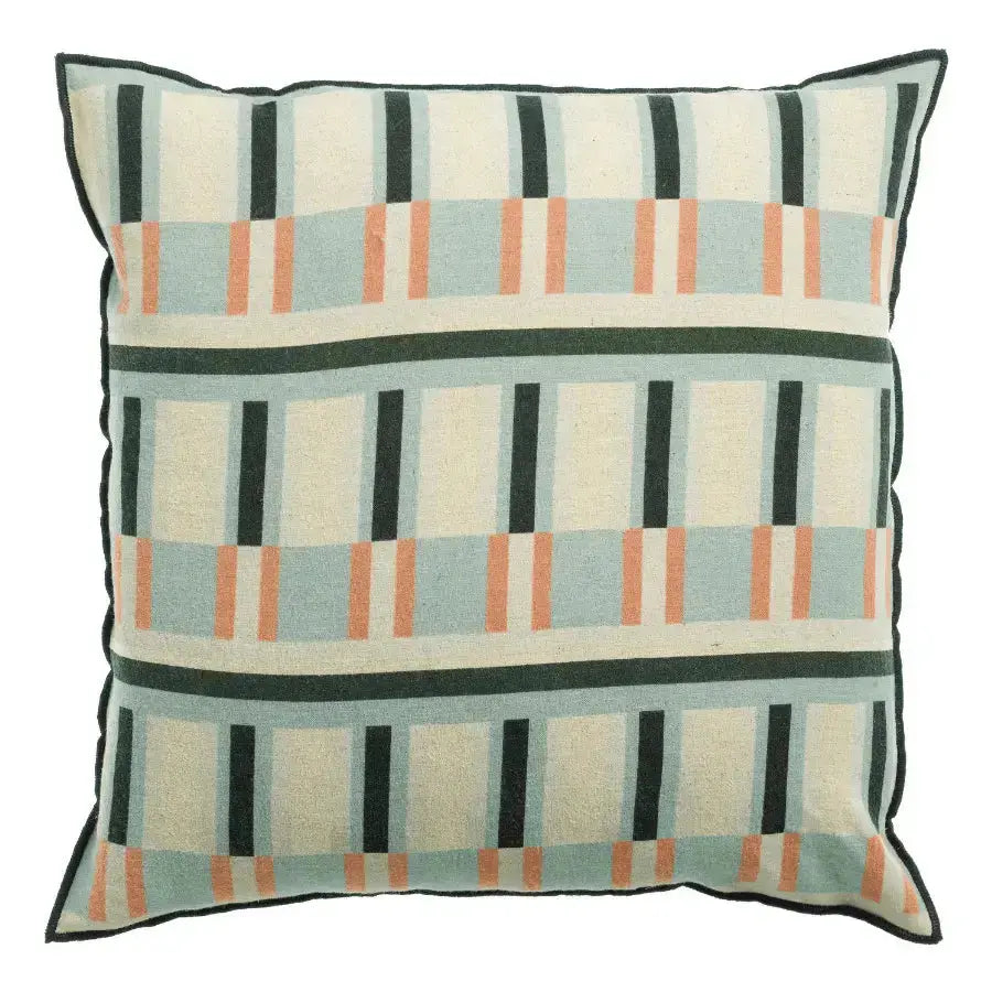 Coussin imprimé en lin recyclé Jason Ciel - Graphisme contemporain Vivaraise