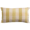 Coussin jaune à carreaux - modèle Kate bronze - 30 x 50 cm