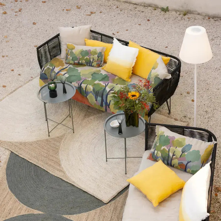 Coussin multicolore en lin Zeff Melio - Motif paysage bohème Vivaraise