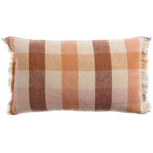 Coussin terracotta à carreaux - modèle Kate Coussin Dorsey