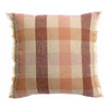 Coussin terracotta à carreaux - modèle Kate - 45 x 45 cm