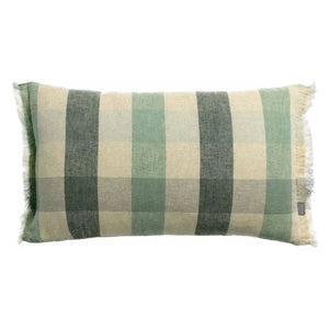 Coussin vert à carreaux - modèle Kate Coussin Dorsey