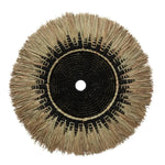 Déco Murale raphia et macramé noir - Elégance bohème 60x60 Bazar Bizar