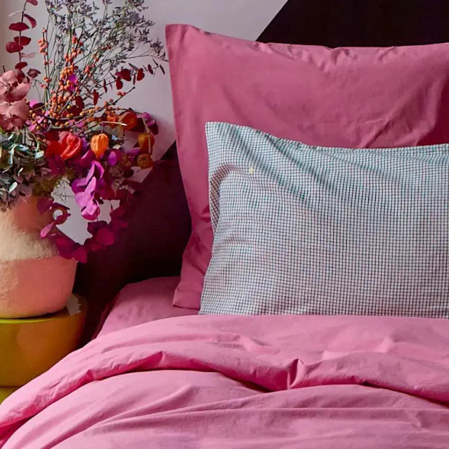 Drap Housse Percale de Coton Bio - Celeste Fragola La Cerise sur le Gâteau