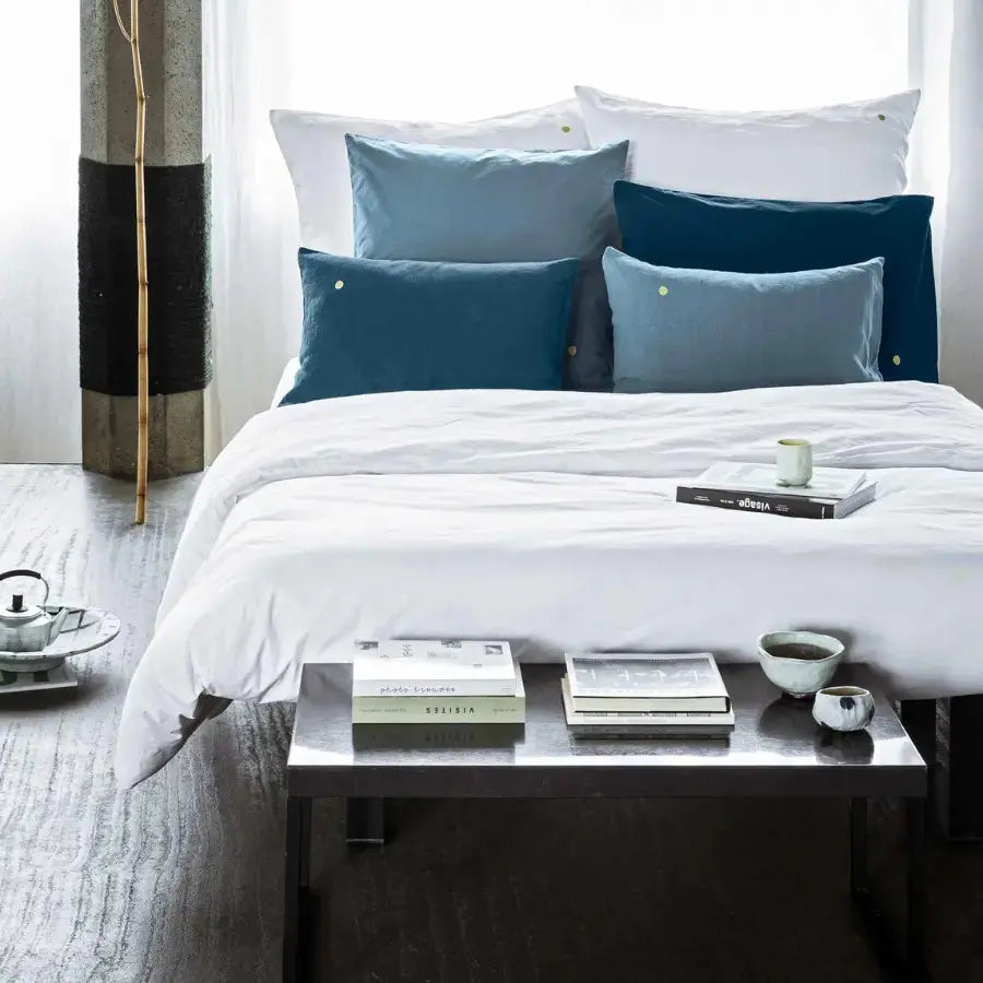 Drap Housse Percale de Coton Bio - Céleste Milk La Cerise sur le Gâteau