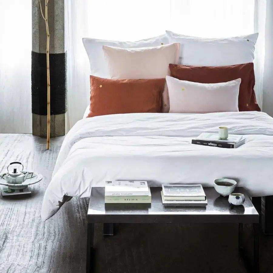 Drap Housse Percale de Coton Bio - Céleste Milk La Cerise sur le Gâteau
