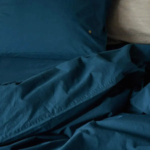 Drap Housse Percale de Coton Bio - Céleste Orage La Cerise sur le Gâteau