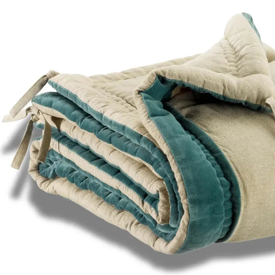 Édredon en Coton Vert de gris - Elise Chambray Vivaraise