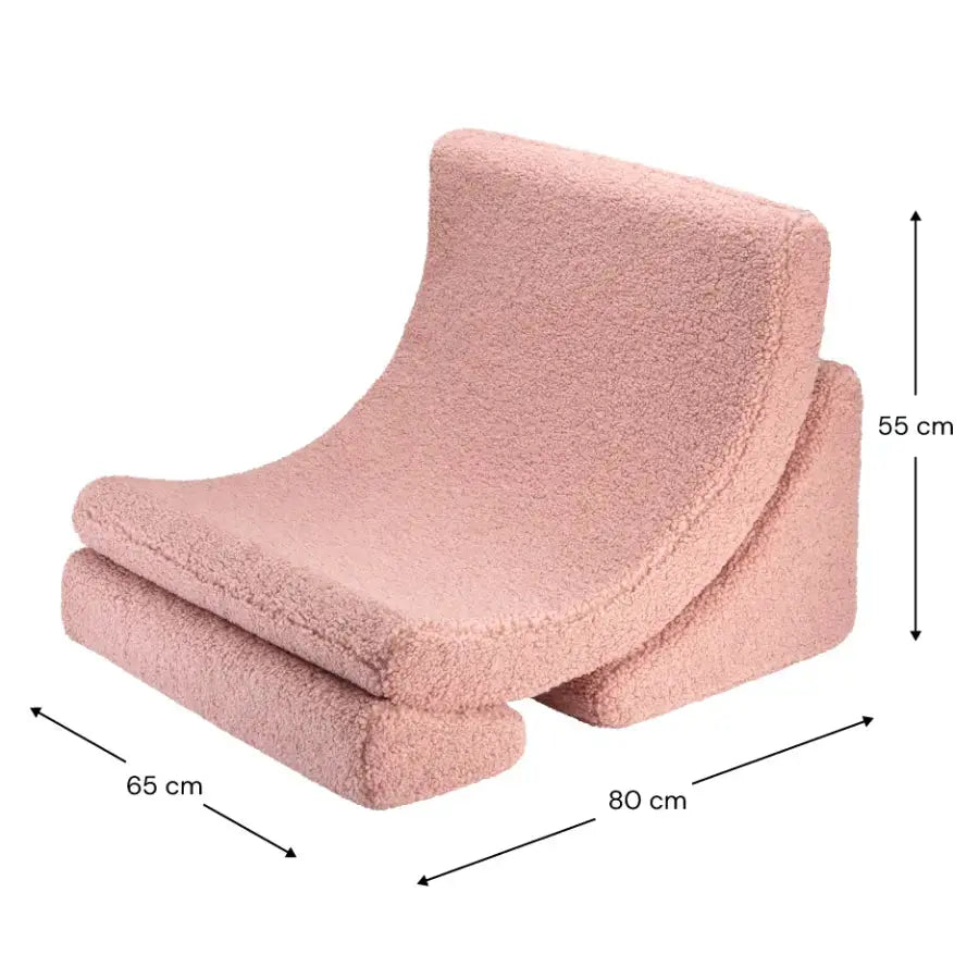 Fauteuil Enfant Rose en Tissu Teddy - Modèle Lune Wigiwama