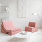 Fauteuil Enfant Rose en Tissu Teddy - Modèle Lune Wigiwama