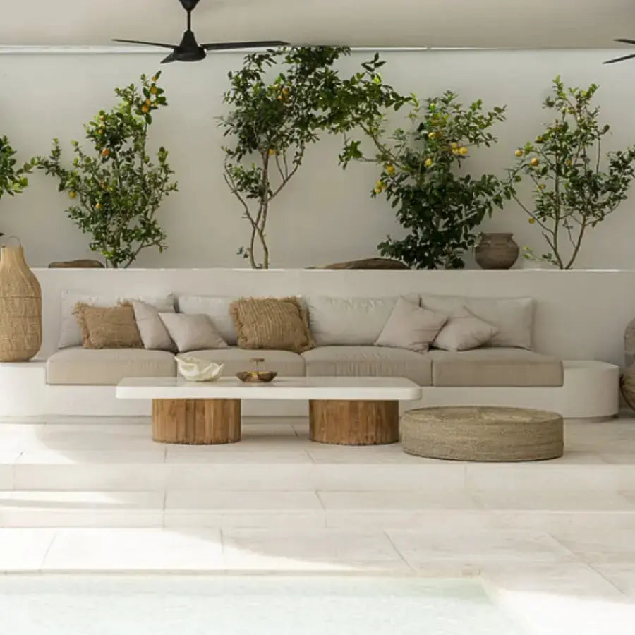 Grand Pouf Jonc de Mer Naturel - Diamètre 100 cm Bazar Bizar