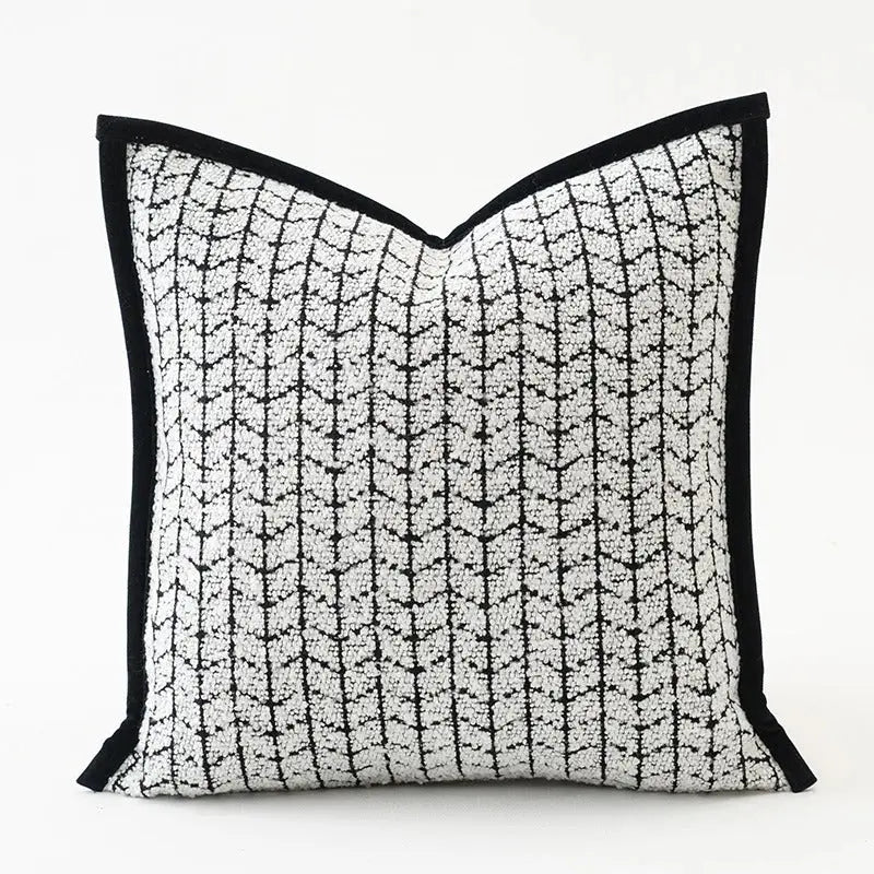 Housse Coussin Chevron Blanc Noir - Coussin Dorsey