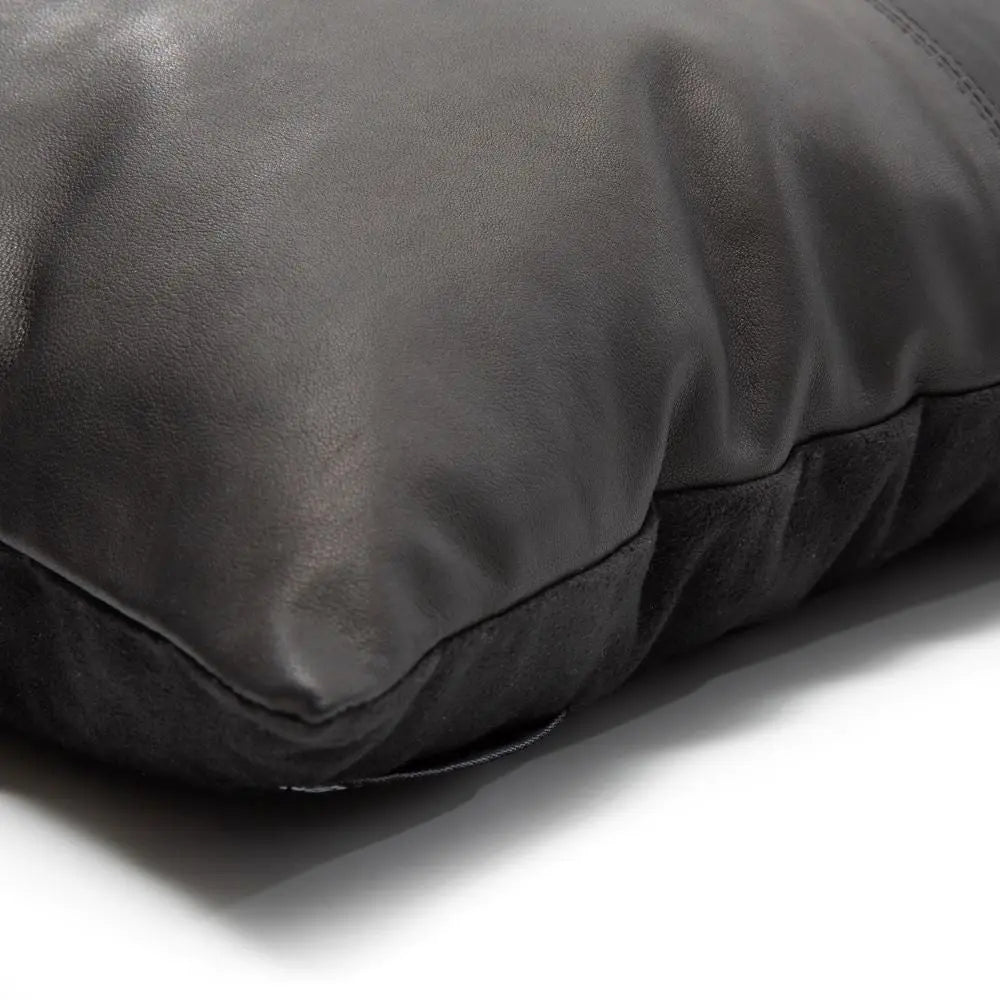 Housse Coussin Cuir Noir 40x40 cm - Coussin Dorsey