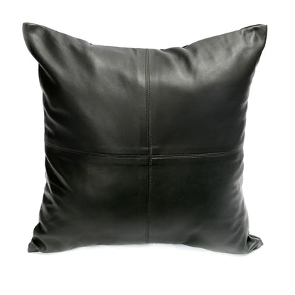 Housse Coussin Cuir Noir 60x60 - Coussin Dorsey