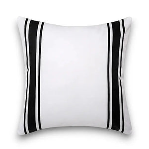 Housse Coussin Extérieur Blanc Noir - Coussin Dorsey