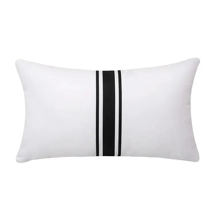 Housse Coussin Imperméable Blanc Noir - Coussin Dorsey