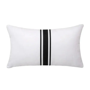 Housse Coussin Imperméable Blanc Noir - Coussin Dorsey