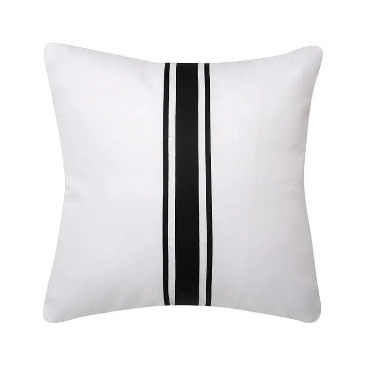 Housse Coussin Imperméable Blanc Noir - Coussin Dorsey