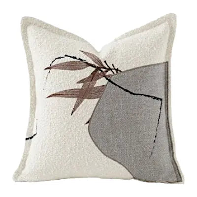 Housse Coussin Ivoire Brodé 45x45 cm - Coussin Dorsey