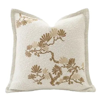 Housse Coussin Ivoire Fleuri - Coussin Dorsey