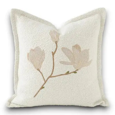 Housse Coussin Ivoire Florale - Coussin Dorsey