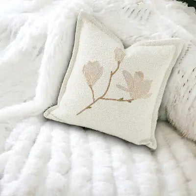 Housse Coussin Ivoire Florale - Coussin Dorsey