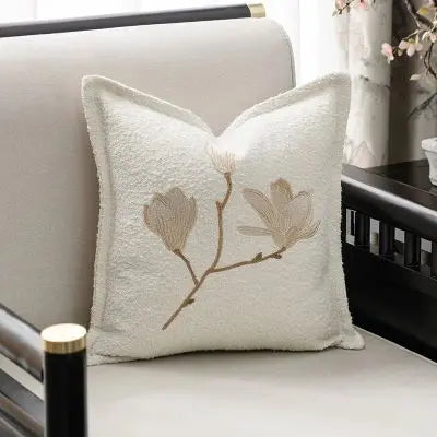 Housse Coussin Ivoire Florale - Coussin Dorsey