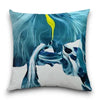 Housse Coussin Peinture Abstraite Bleu - D