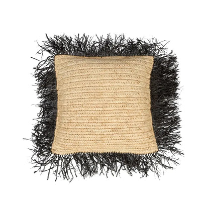 Housse Coussin Raphia - Noir Naturel - Coussin Dorsey