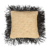 Housse Coussin Raphia - Noir Naturel - L - 60X60 CM