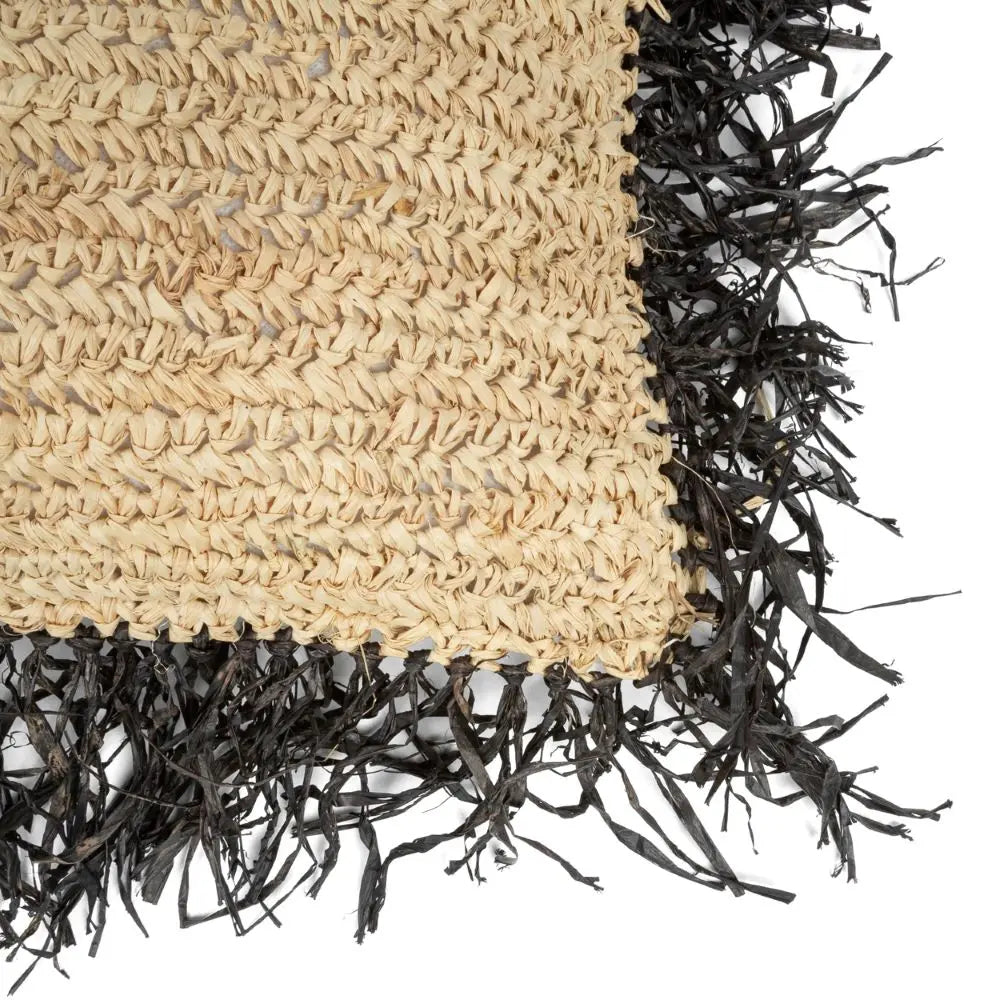 Housse Coussin Raphia - Noir Naturel - Coussin Dorsey