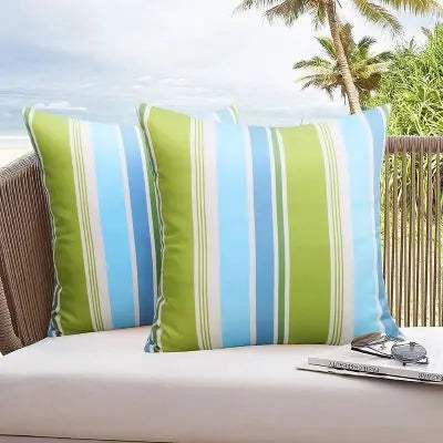 Housse Coussin Waterproof Vert Bleu - Coussin Dorsey