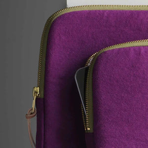 Housse Ordinateur Coton Bio - Iona Purple Rain La Cerise sur le Gâteau