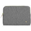 Housse Ordinateur Coton Bio Rayée - Basile Caviar - 13-14 pouces (34 x 25 cm)