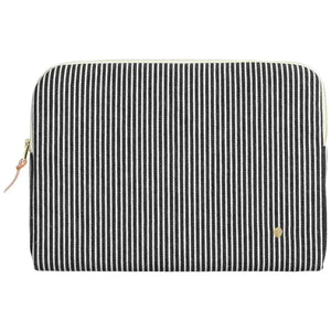 Housse Ordinateur Coton Bio Rayée - Basile Caviar La Cerise sur le Gâteau