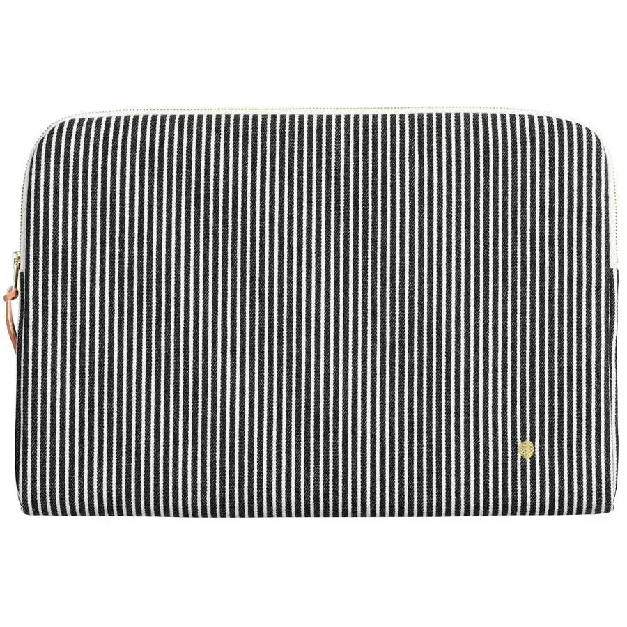 Housse Ordinateur Coton Bio Rayée - Basile Caviar La Cerise sur le Gâteau