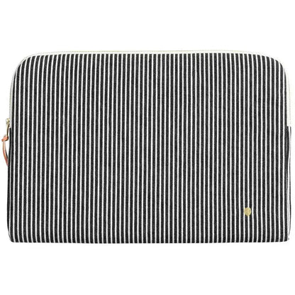 Housse Ordinateur Coton Bio Rayée - Basile Caviar La Cerise sur le Gâteau