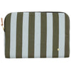 Housse Ordinateur Coton Bio à Rayures - Rita Matcha - 15-16 pouces (37.5 x 27.5 cm)