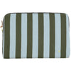 Housse Ordinateur Coton Bio à Rayures - Rita Matcha - 13-14 pouces (34 x 25 cm)