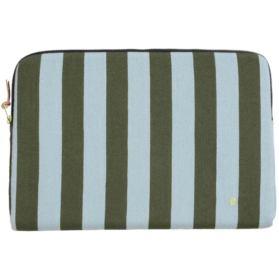 Housse Ordinateur Coton Bio à Rayures - Rita Matcha La Cerise sur le Gâteau